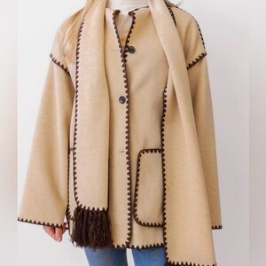 Elan Contrasting Trim Jacket Size Large NWT